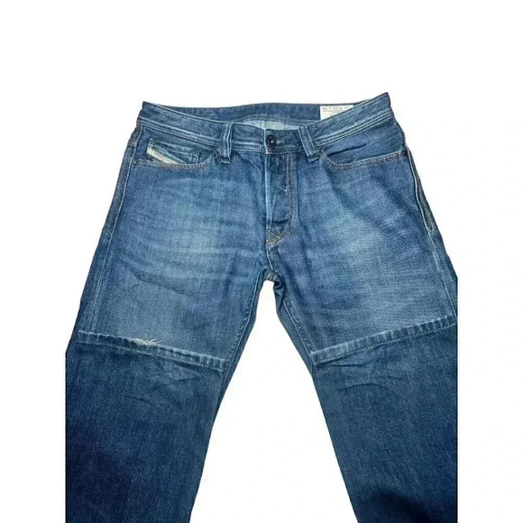 Diesel Viker Regular Straight Fit Blue Distressed Jeans Mens 30x30 - Picture 3 of 11